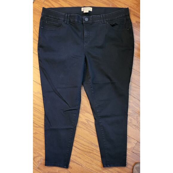 Democracy Jeans Womens 22W Plus AB Technology Black Cropped Skinny Hi-Rise Denim - Picture 1 of 10